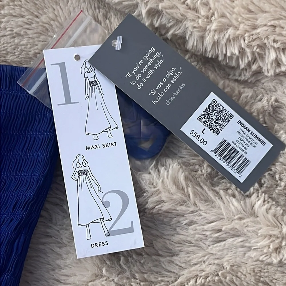 Royal blue stretchy maxi style skirt that can be worn as a dress. NWT. - Picture 2 of 4